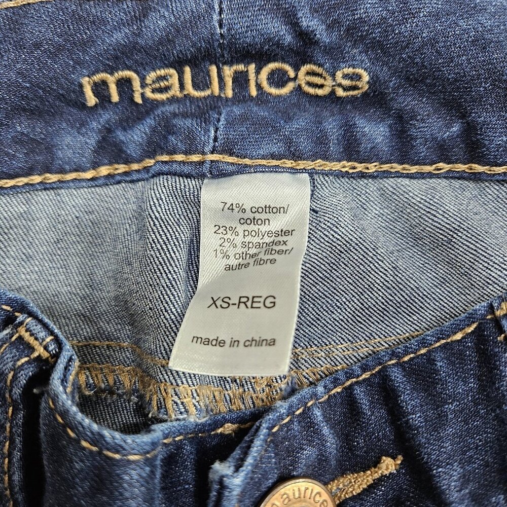 Maurices Jeans Womens XS Regular Blue Dark Wash Skinny Stretch Denim Pants - Picture 4 of 10